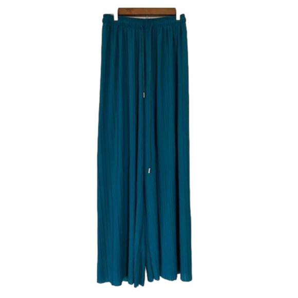 No Brand Pants - TEAL Gaucho Pants Flowy Small Medium Drawstring Waist0